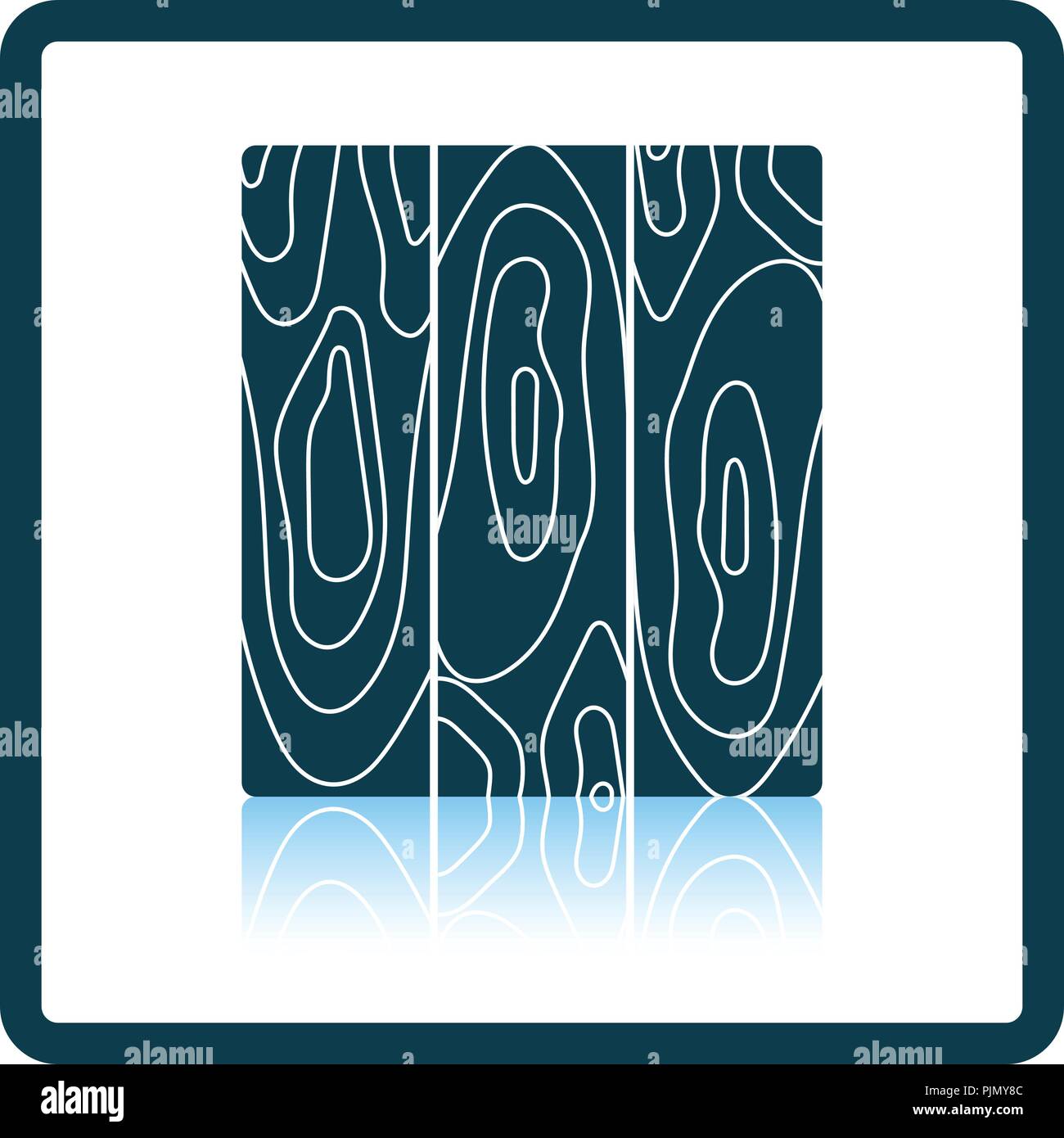Icon of parquet plank pattern. Shadow reflection design. Vector illustration. Stock Vector