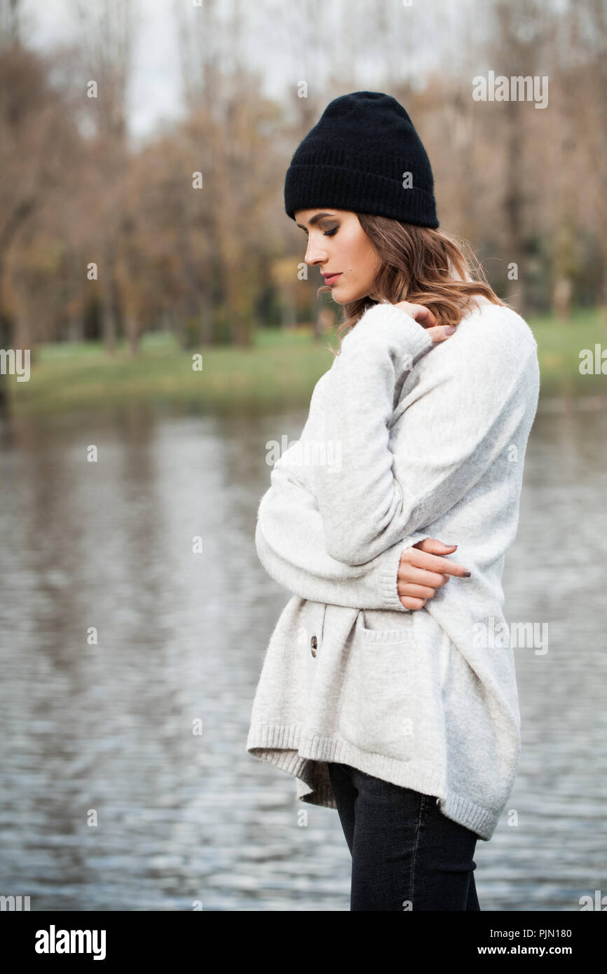 Stylish woman outdoors hi-res stock photography and images - Alamy