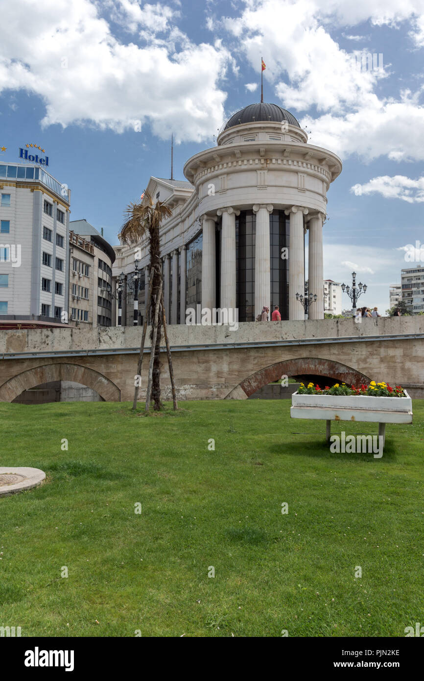 SKOPJE, REPUBLIC OF MACEDONIA - 13 MAY 2017: Skopje City Center and