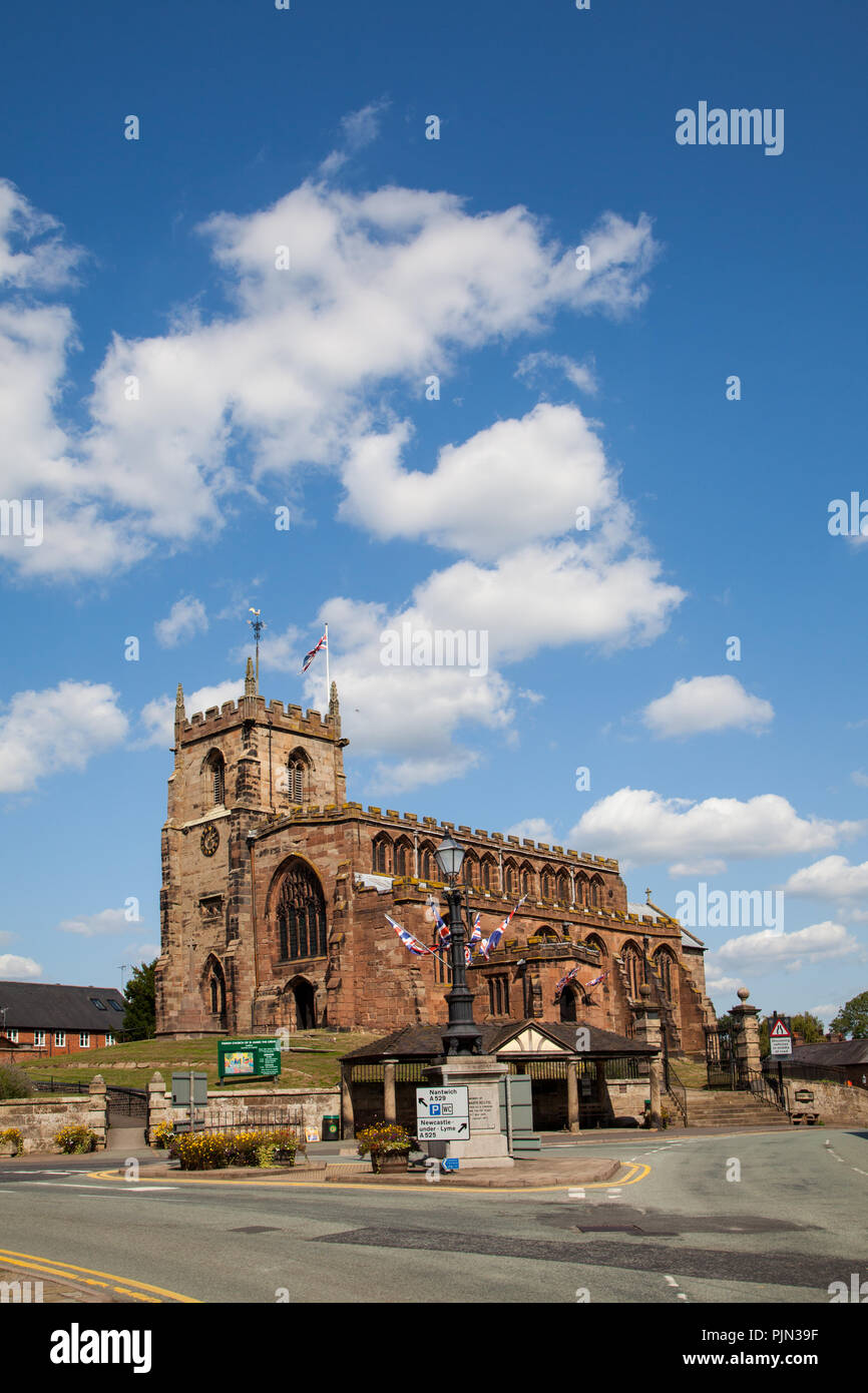 The parish church of St James the great in the Cheshire village of Audlem England UK Stock Photo