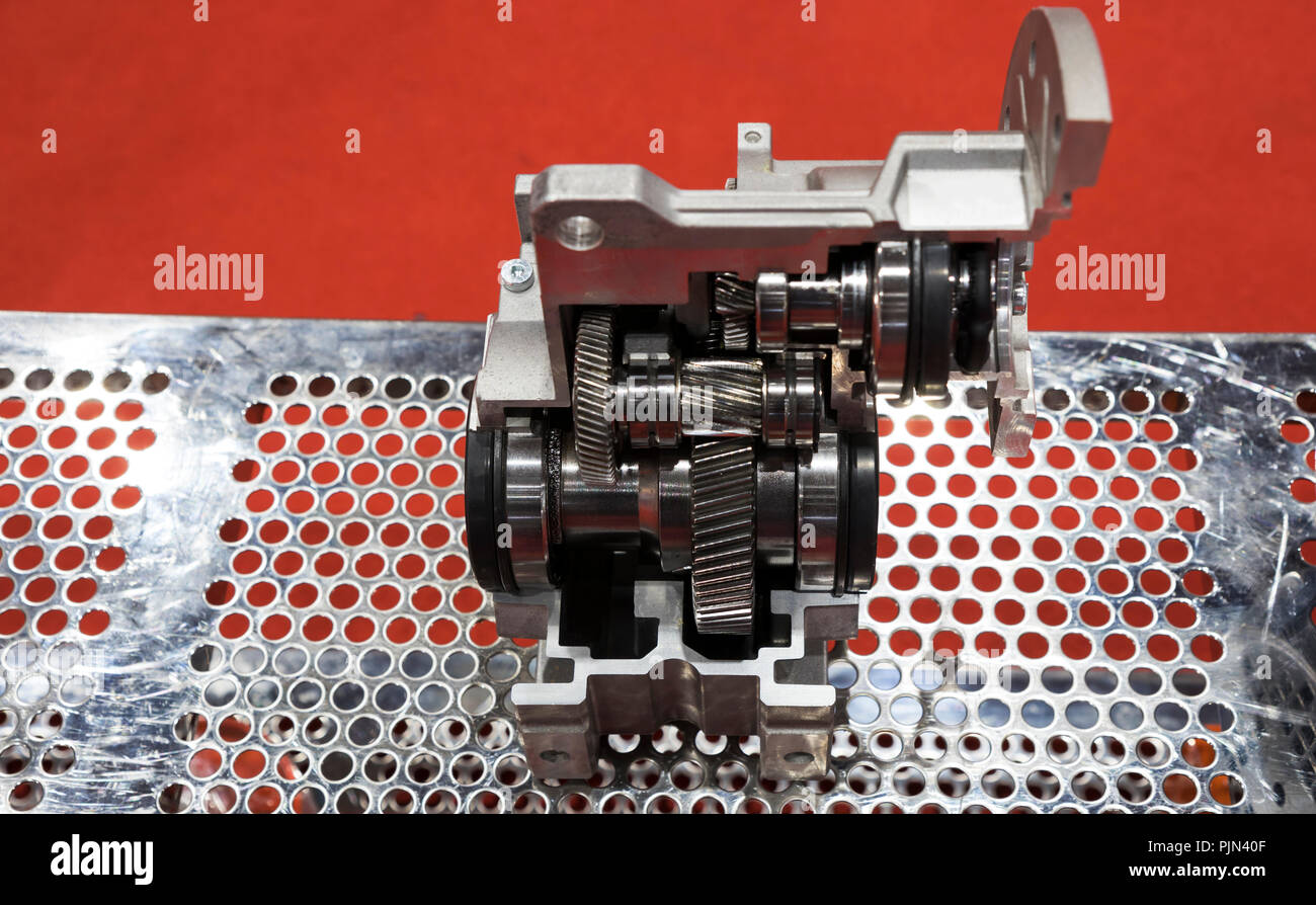 cross section of worm gear pump ; selective focus Stock Photo Alamy
