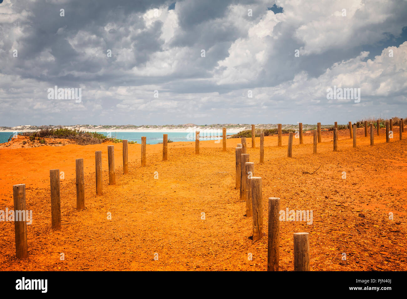 A nicely invested footpath in Broome, Australia, Ein schoen angelegter Wanderweg in Broome, Australien Stock Photo