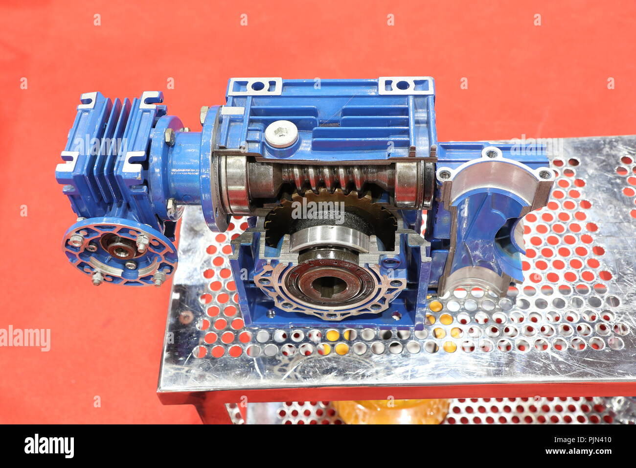 cross section of worm gear pump ; selective focus Stock Photo Alamy