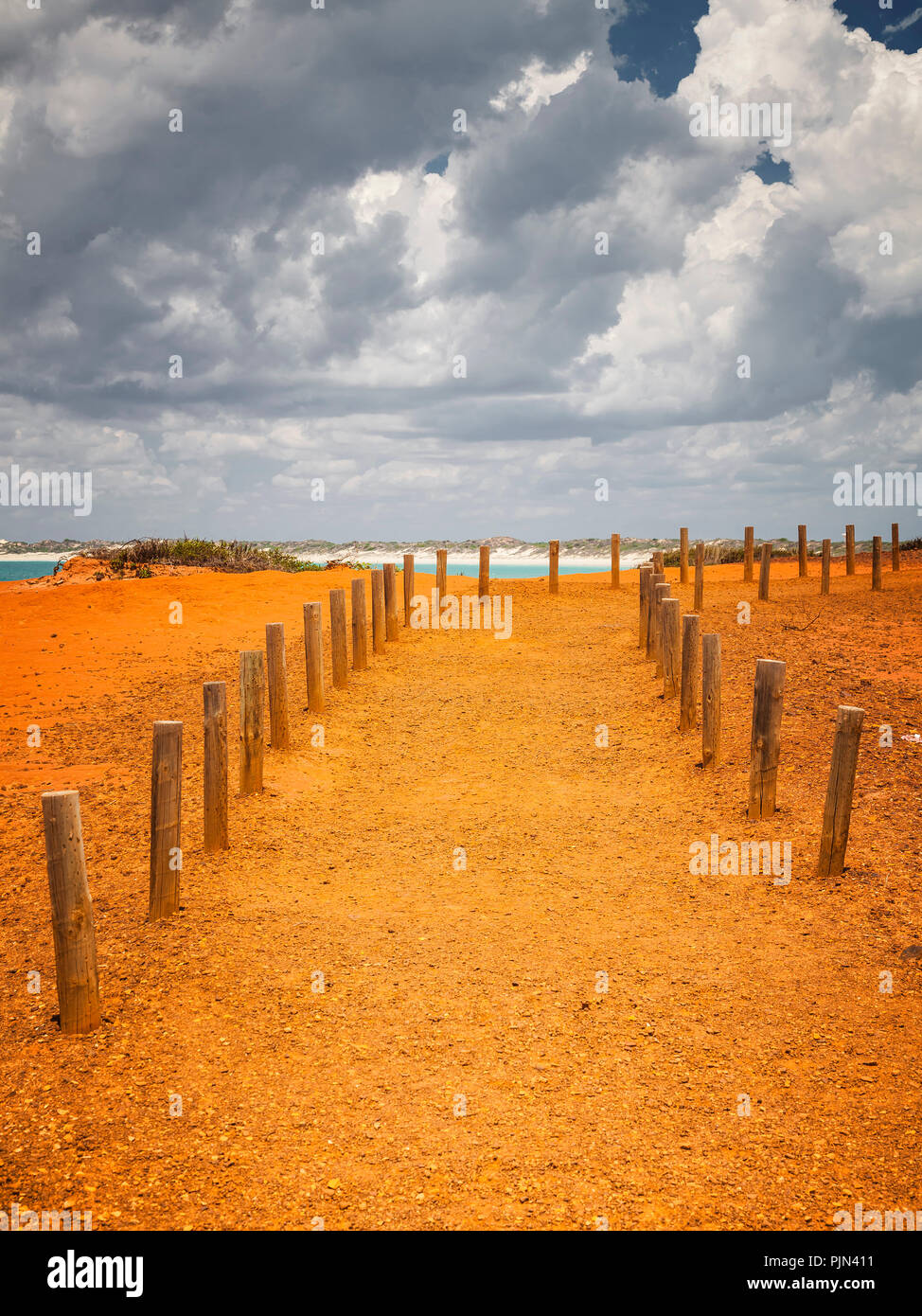 A nicely invested footpath in Broome, Australia, Ein schoen angelegter Wanderweg in Broome, Australien Stock Photo
