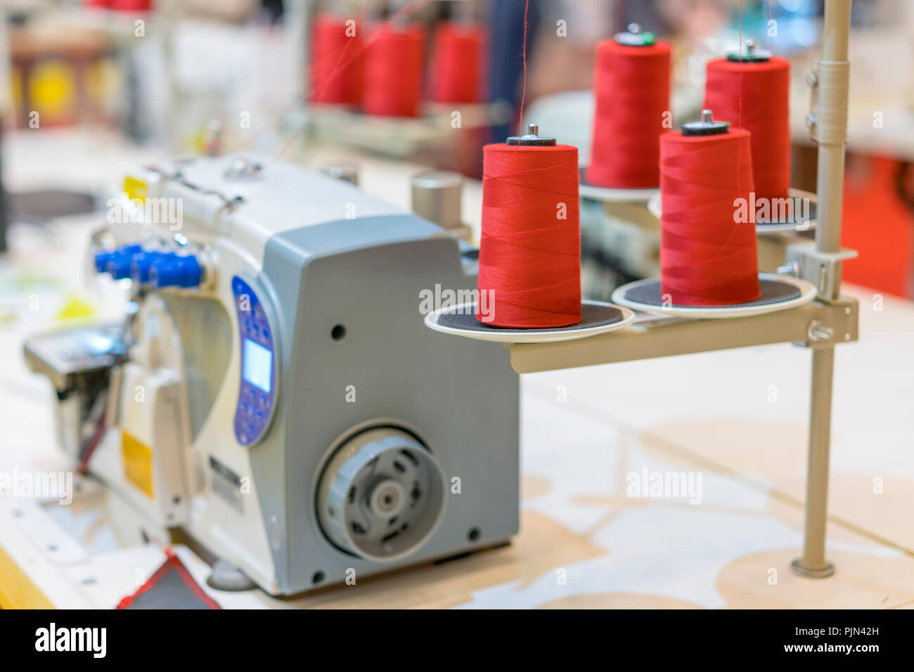 Close up of a professional typewriter for tailoring at a manufacturing