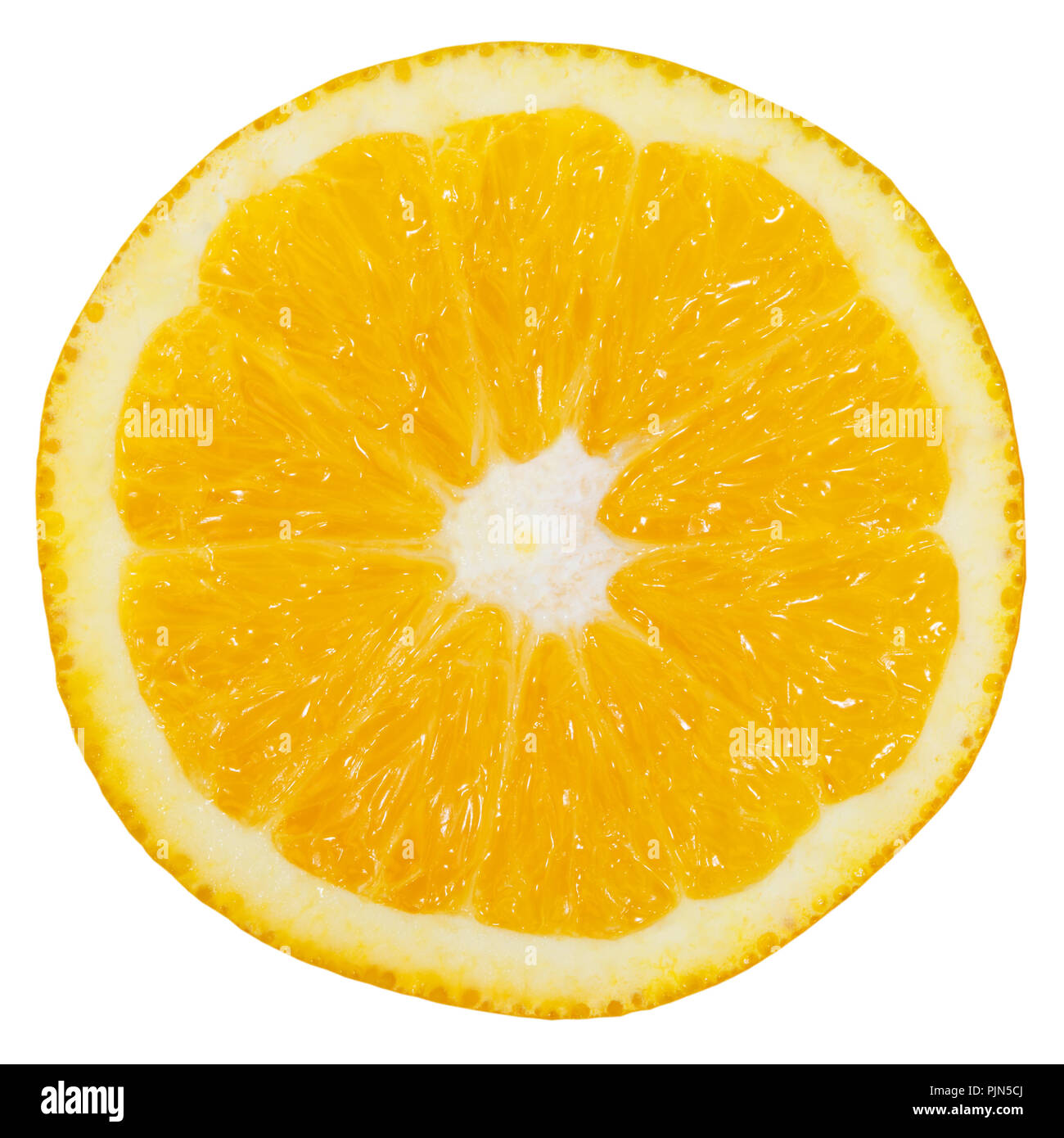 Orange slice fruit sliced isolated on a white background Stock Photo