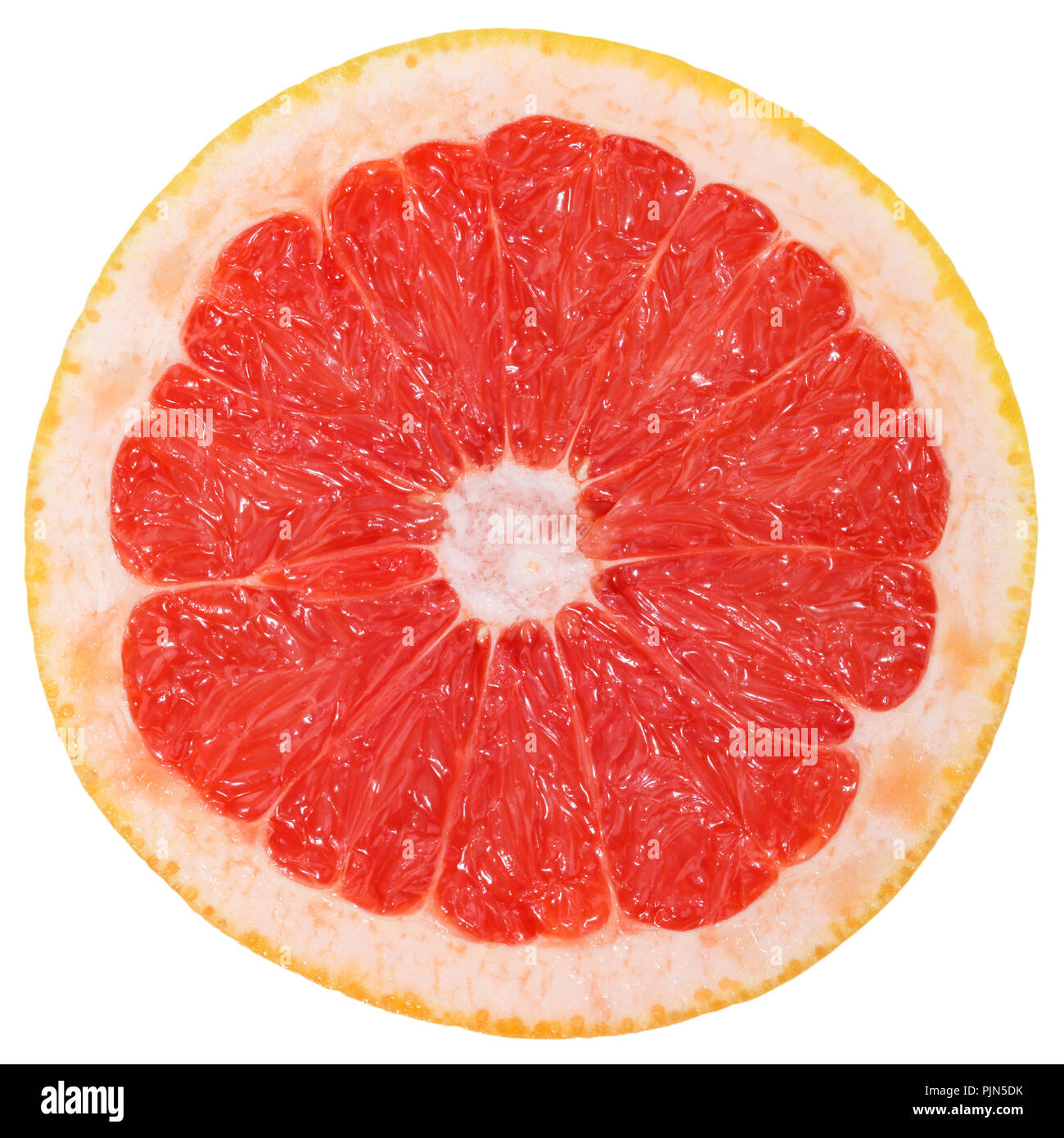 Grapefruit slice fruit sliced isolated on a white background Stock Photo