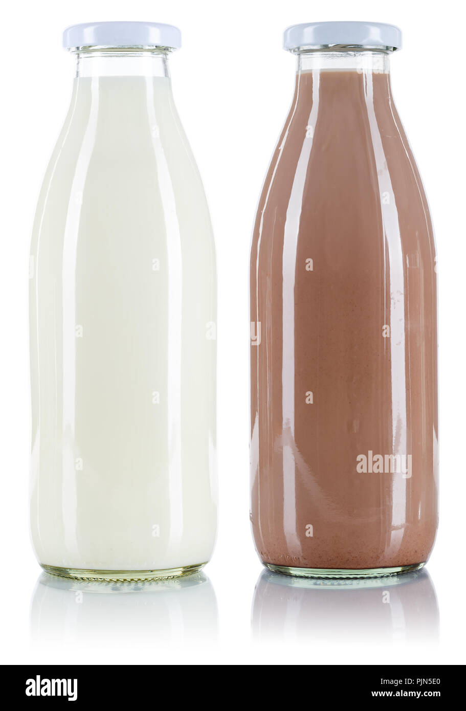 Chocolate milk shake milkshake in a bottle cup straw isolated on a white  background Stock Photo - Alamy