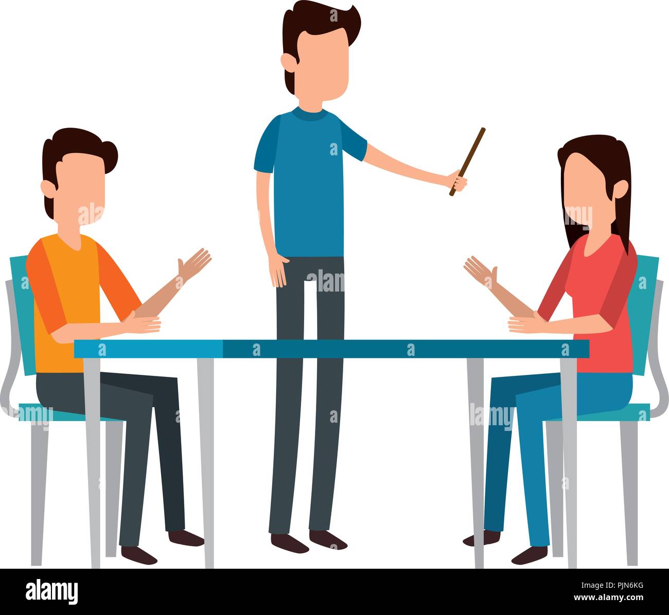 man teaching students characters Stock Vector Image & Art Alamy