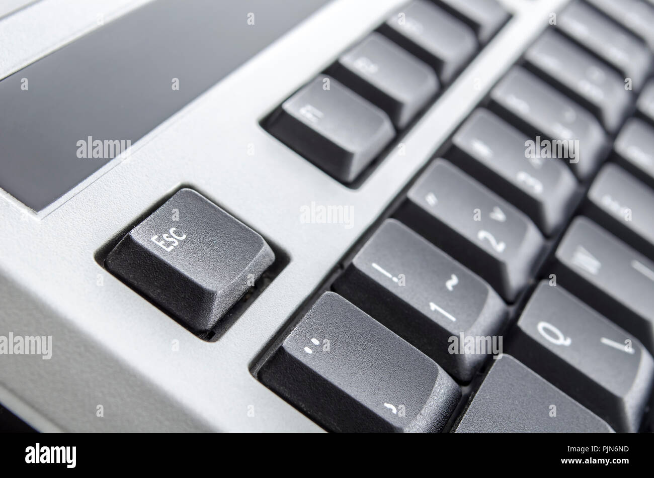 Keyboard closeup with escape key. Stock Photo