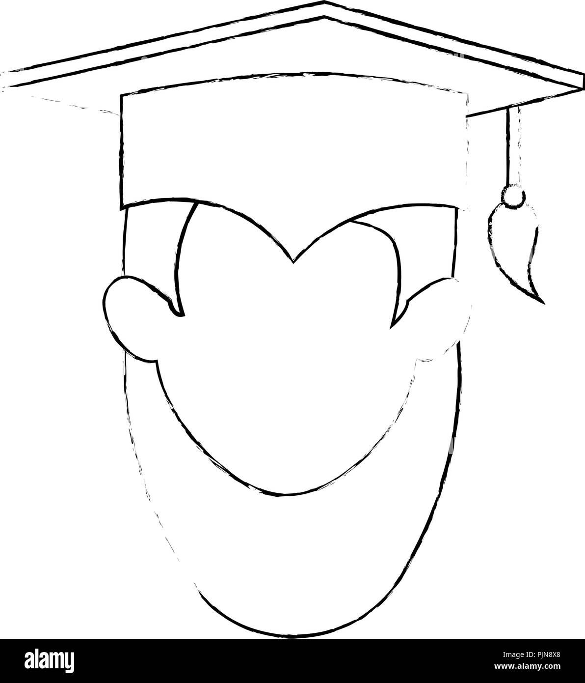 woman student graduated head avatar character Stock Vector Image & Art ...