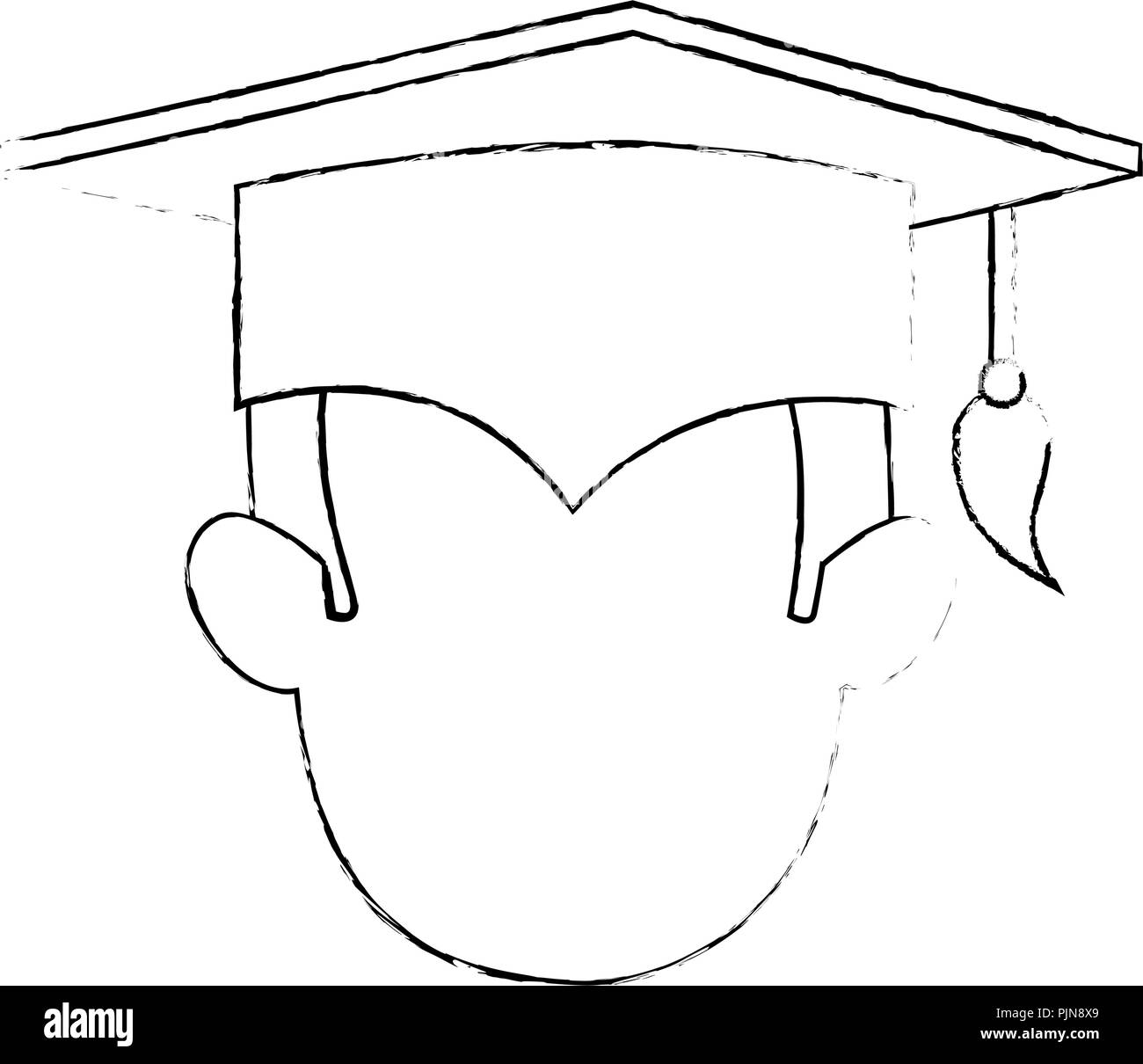 student graduated head avatar character Stock Vector Image & Art - Alamy