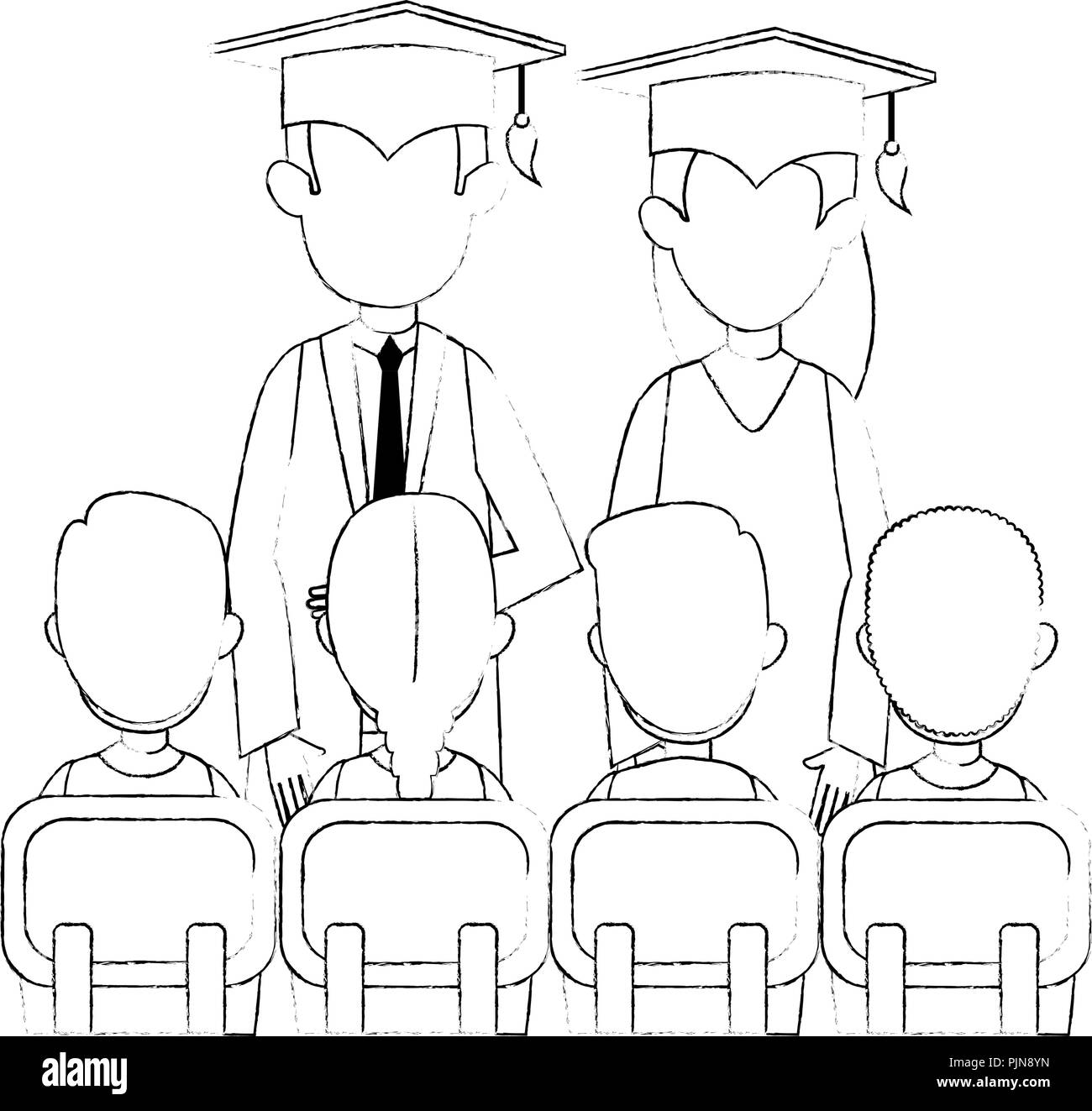 Graduation group students Black and White Stock Photos & Images - Alamy