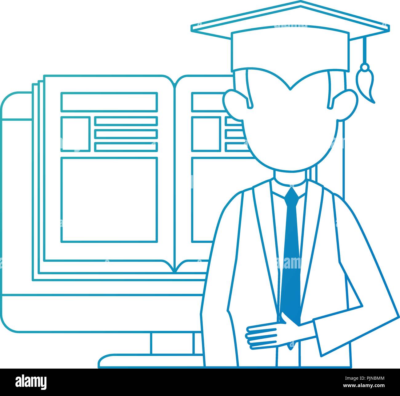 student graduated with computer and ebook Stock Vector Image & Art - Alamy