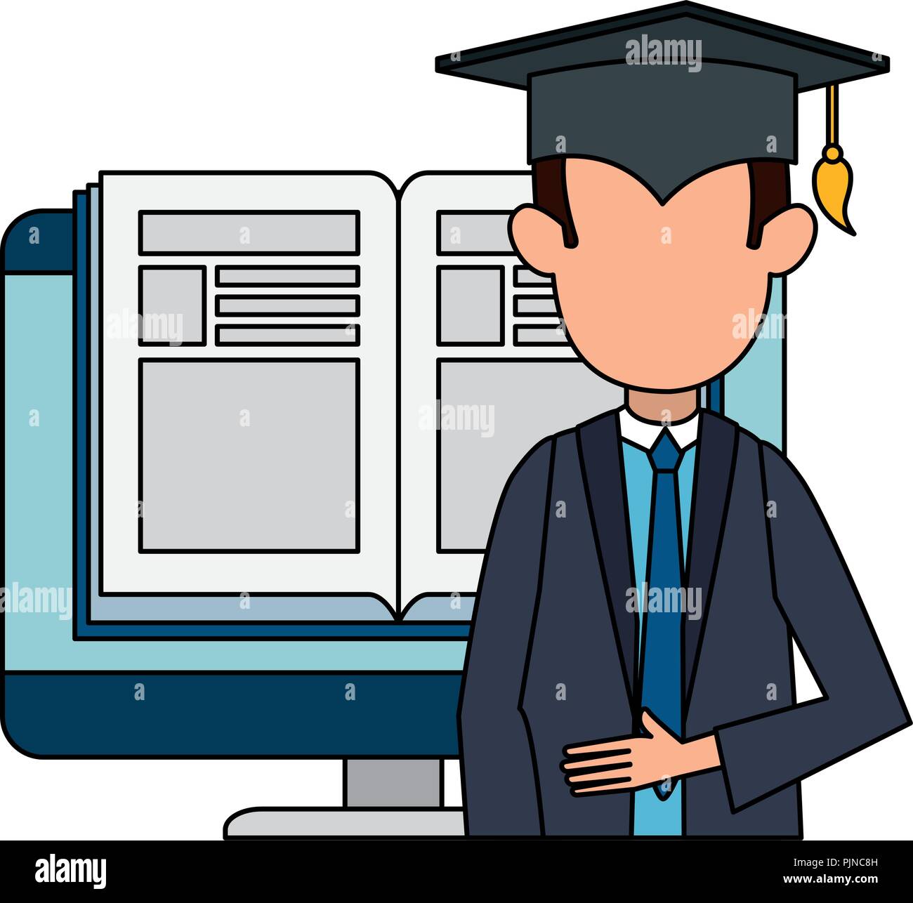 Computer Graduted Pics student graduated with computer and ebook Stock Vector Image & Art - Alamy