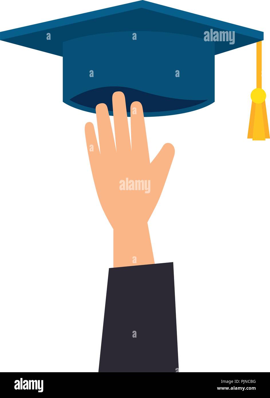 hand with graduation hat Stock Vector Image & Art - Alamy