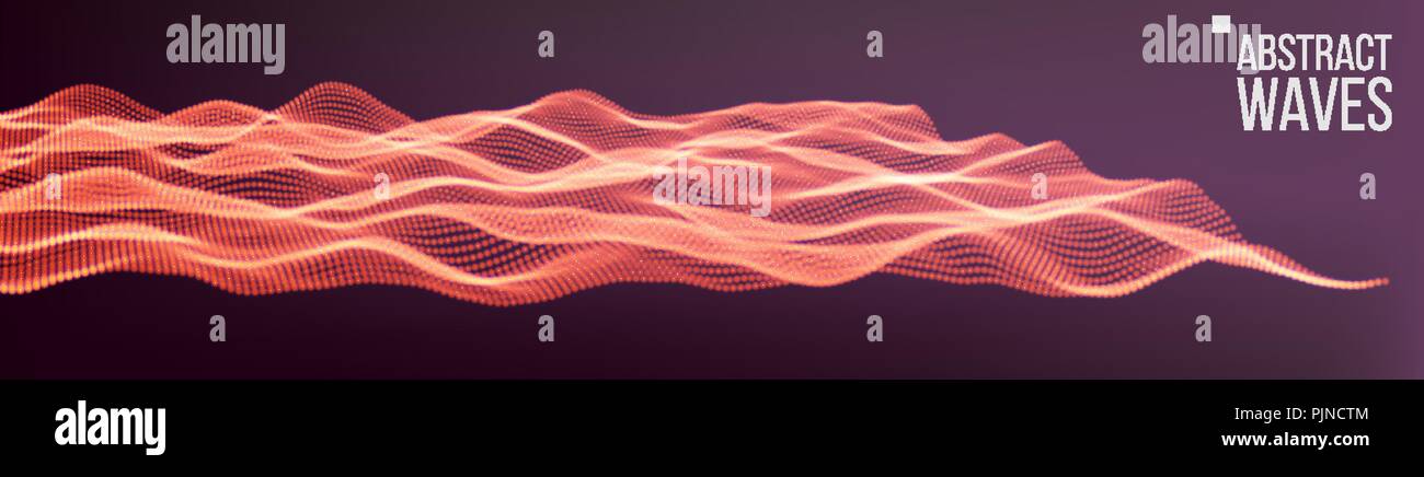 Music Waves Abstract Sound Background Vector. Futuristic Technology ...