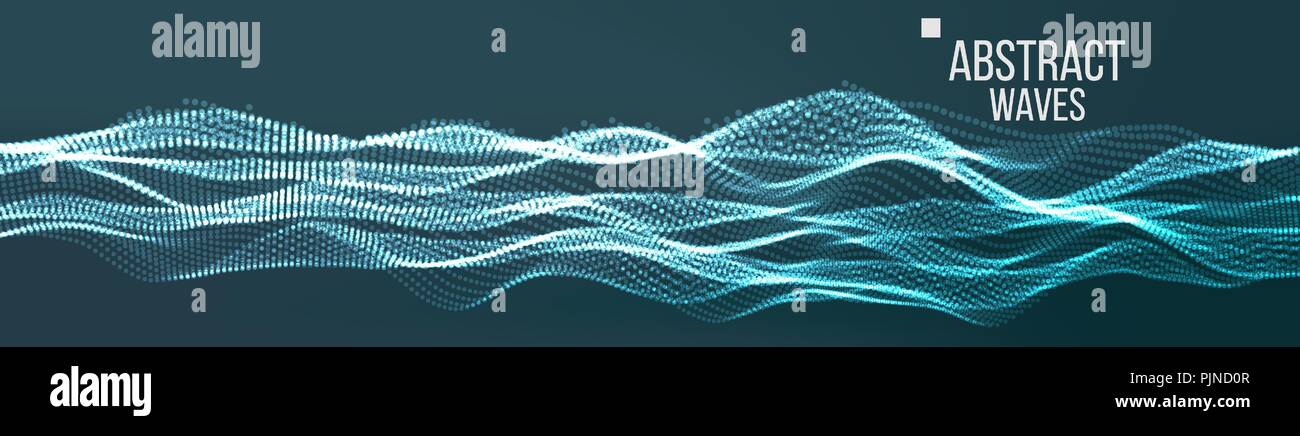 Music Waves Abstract Sound Background Vector. Cyber UI, HUD Element ...