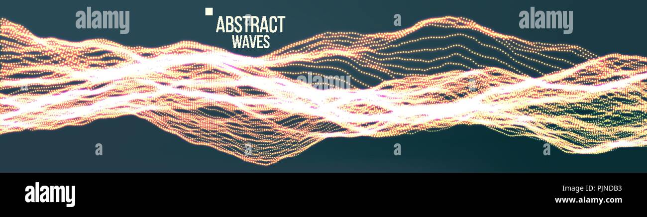 Music Waves Abstract Sound Background Vector. Pont Dance Waveform. Cyber Security. Illustration Stock Vector