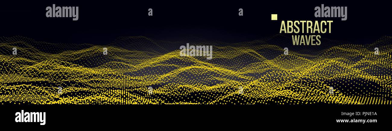 Music Waves Abstract Sound Background Vector. Digital Splash. Artificial Intelligence. Illustration Stock Vector