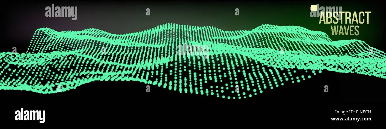 Music Waves Abstract Sound Background Vector. Futuristic Technology ...