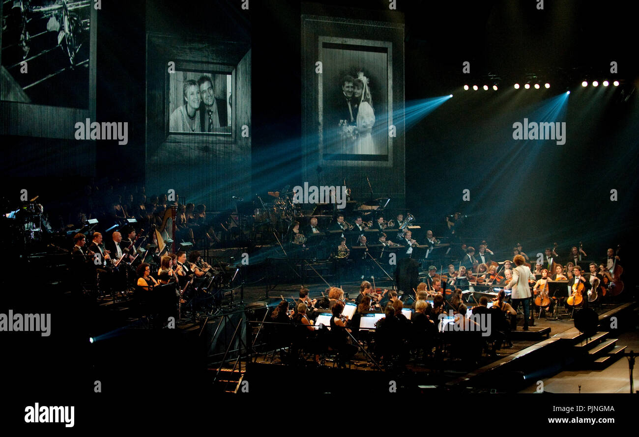 The Il Novecento orchestra at the Night Of The Proms concert in Antwerp (Belgium, 28/10/2010) Stock Photo