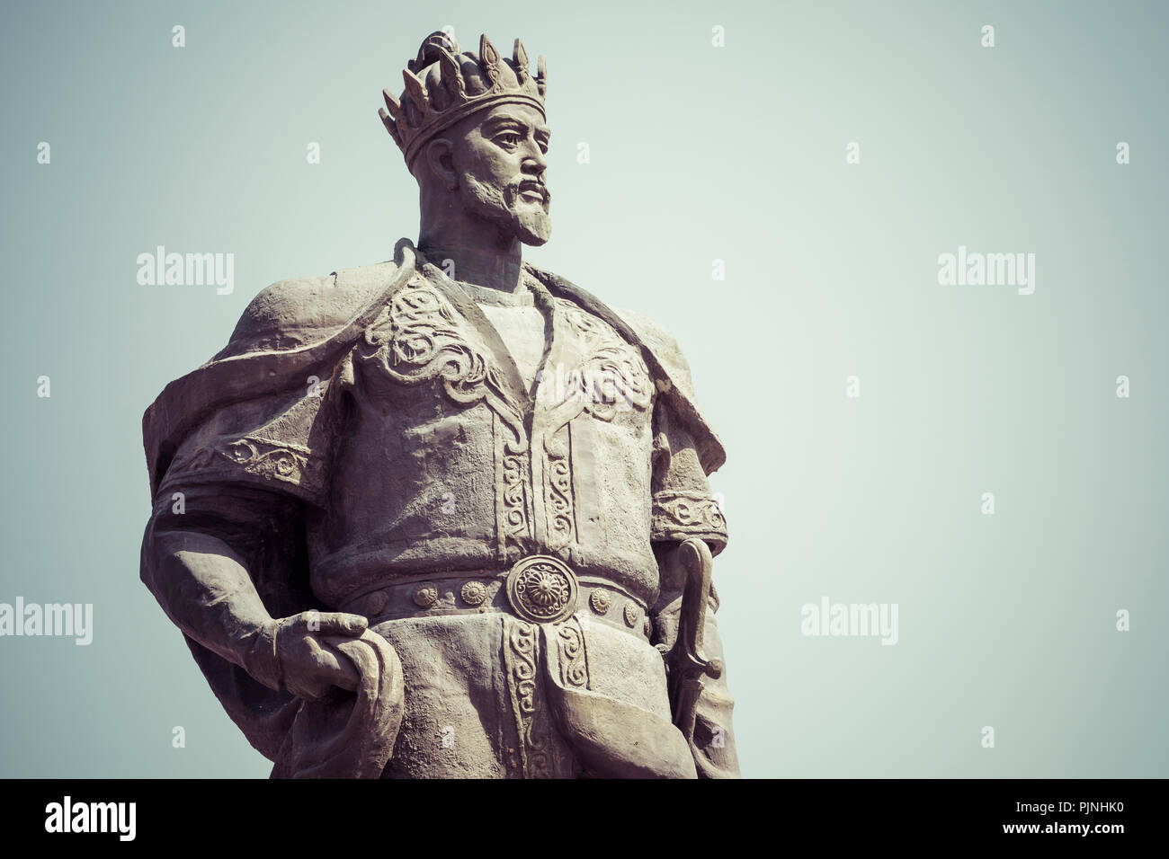 The monument to the Turco-Mongol conqueror Amir Timur in Shahrisabz,  Uzbekistan. Stock Photo