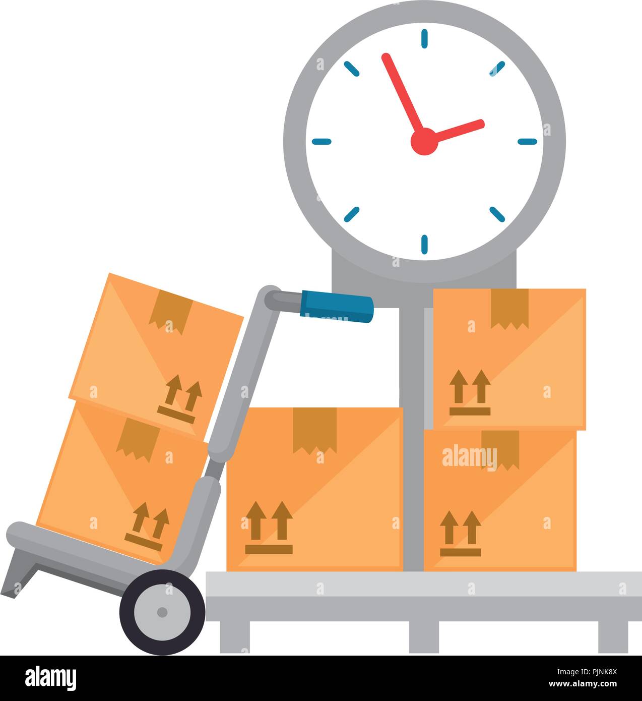 Scale Service Vector scale measure weight with boxes delivery service Stock Vector Image ...