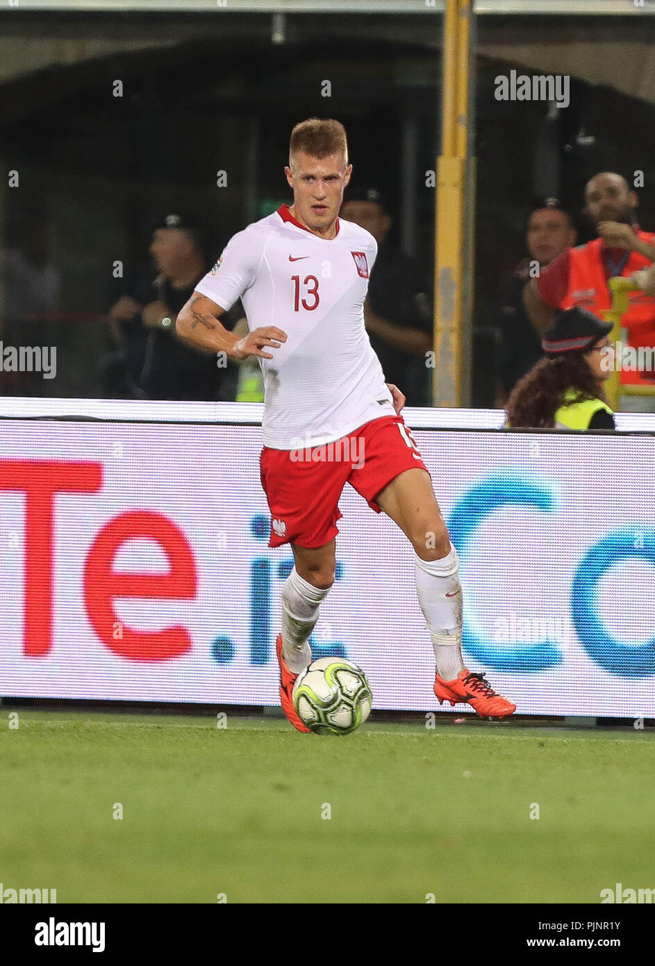 Bologna, Italy. 7th September 2018. Damian Szymanski (Poland) during the  UEFA Nations League, League A, Group 3, football match between Italy and  Poland on September 7, 2018 at Renato Dall'Ara stadium in