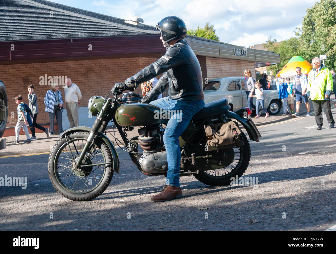 Glasgow, Scotland, UK. 8th September, 2018. A motorcycle on display at