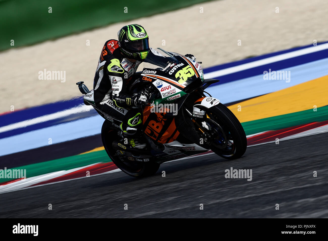 Misano, Misano World Circuit, Italy. 8th Sep, 2018. Italian Motorcycle Grand Prix, qualifying; Cal Crutchlow (LCR Honda) Credit: Action Plus Sports/Alamy Live News Stock Photo