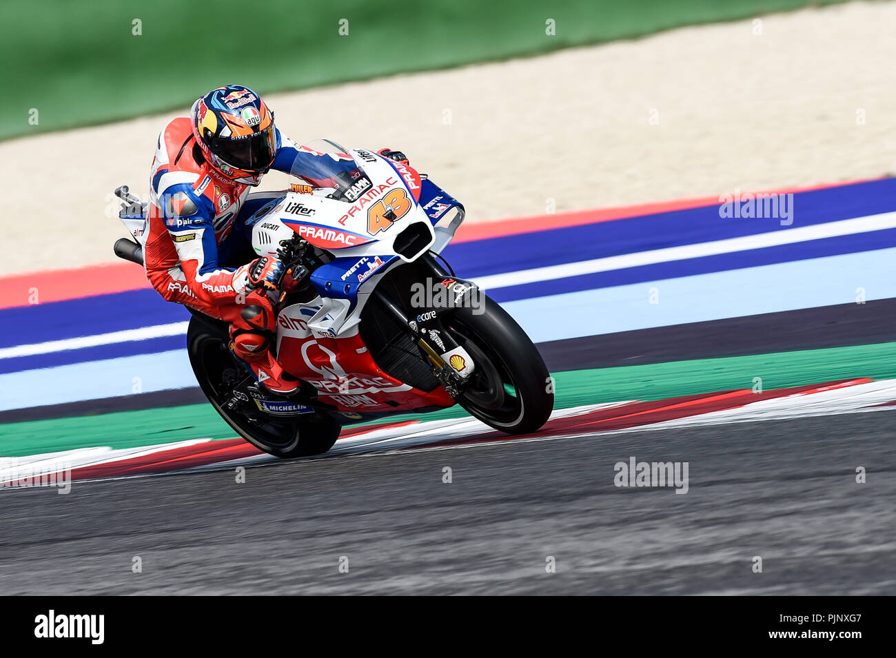 Misano, Misano World Circuit, Italy. 8th Sep, 2018. Italian Motorcycle Grand Prix, qualifying; Jack Miller (Pramac) Credit: Action Plus Sports/Alamy Live News Stock Photo