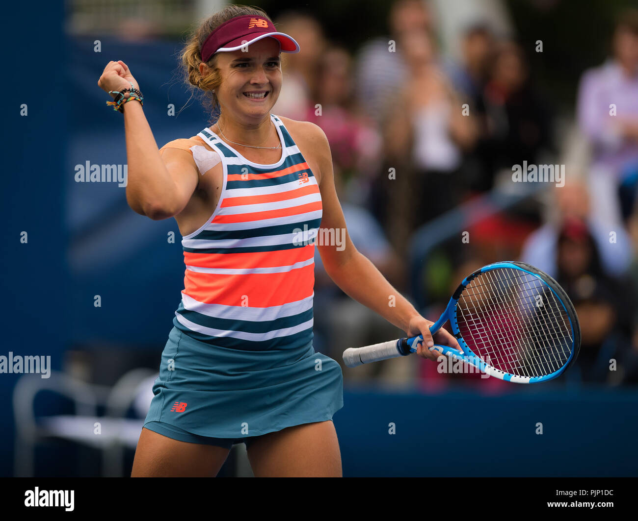 Clara Burel of France in action during the Juniors semifinal at the 2018 US  Open Grand Slam tennis tournament. New York, USA. September 8th 2018. 8th  Sep, 2018. Credit: AFP7/ZUMA Wire/Alamy Live
