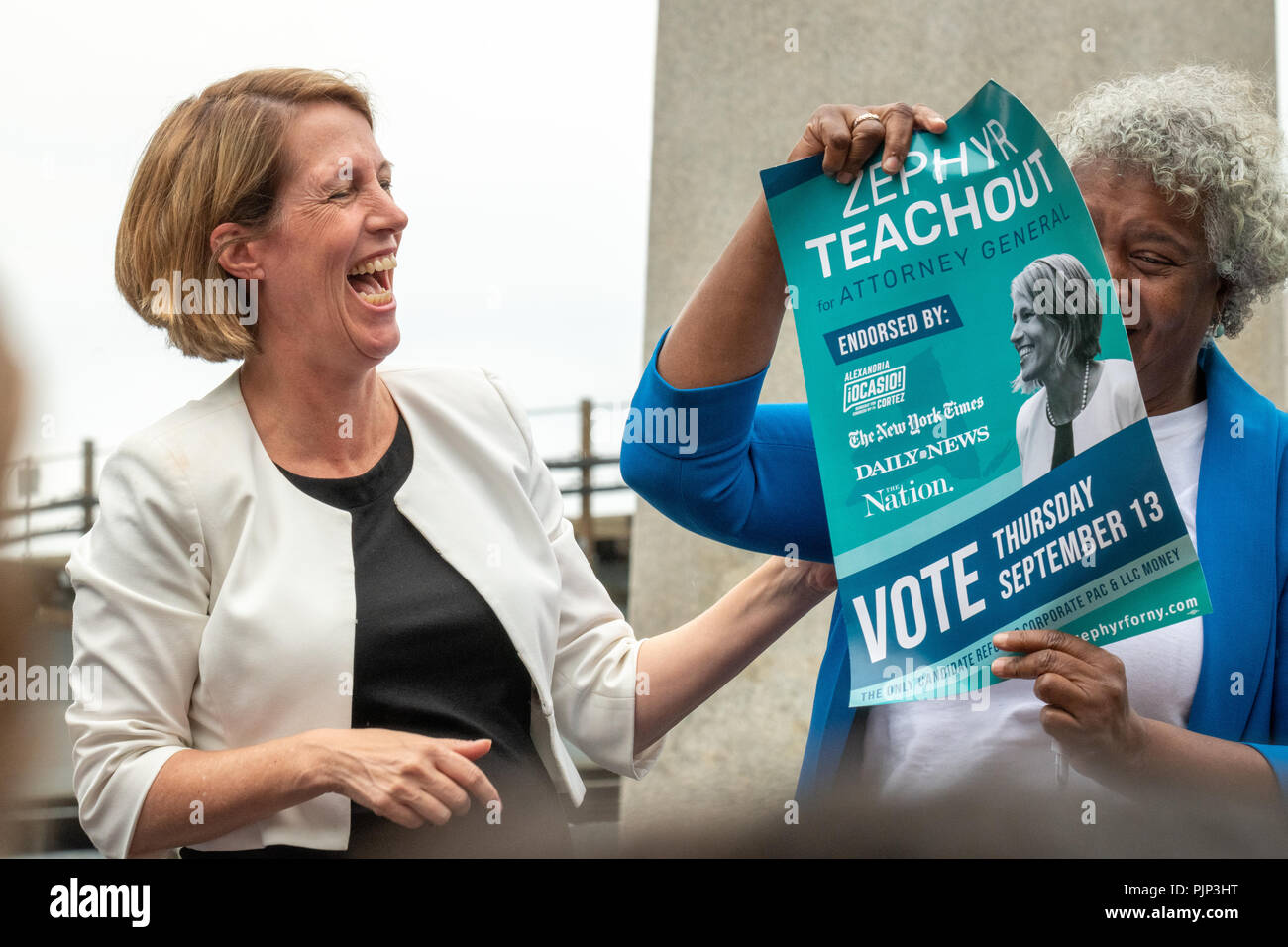 New York, USA,  8 September 2018.  Democratic candidate for New York General Attorney Zephyr Teachout during a campaign rally in Brooklyn.. Credit: Enrique Shore Credit: Enrique Shore/Alamy Live News Stock Photo