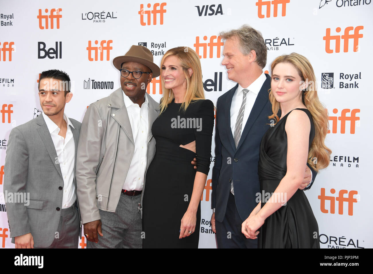 Toronto, Ontario, Canada. 8th Sep, 2018. DAVID ZALDIVAR, COURTNEY B. VANCE, JULIA ROBERTS, PETER HEDGES and KATHRYN NEWTON attend 'Ben Is Back' premiere during the 2018 Toronto International Film Festival at Princess of Wales Theatre on September 08, 2018 in Toronto, Canada Credit: Igor Vidyashev/ZUMA Wire/Alamy Live News Stock Photo