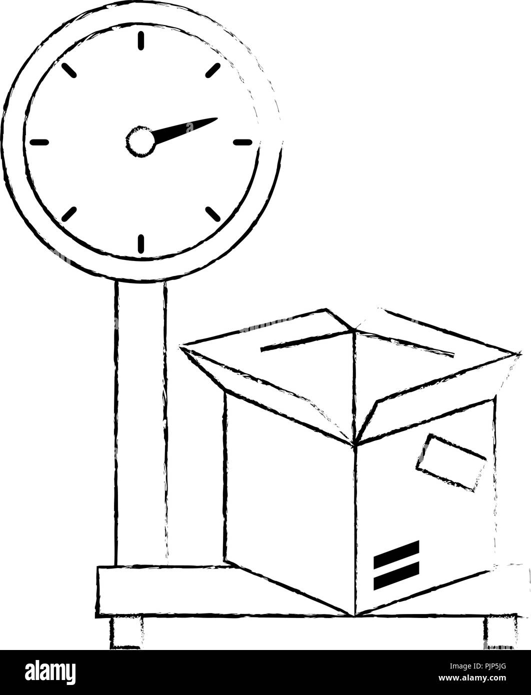 Scale Service Vector scale measure weight with box delivery service Stock Vector Image & Art ...