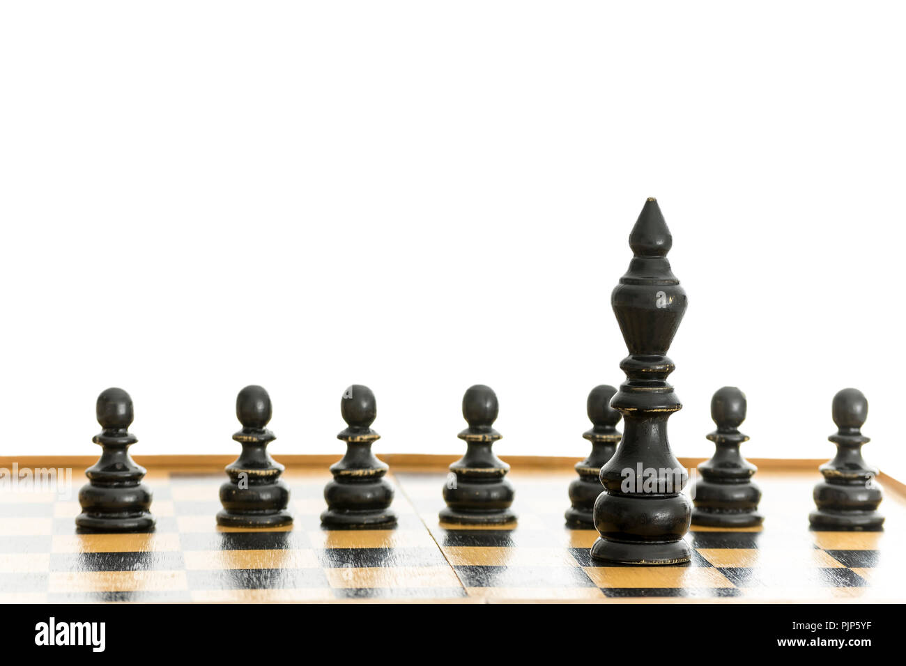 Vintage wooden chess pieces (King and Queen Stock Photo - Alamy