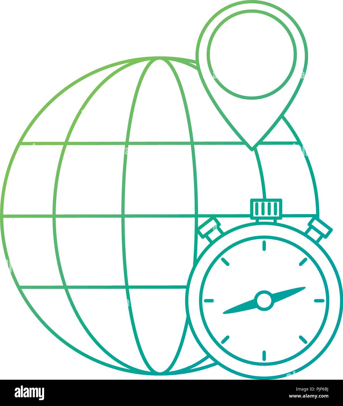 chronometer timer with planet Stock Vector