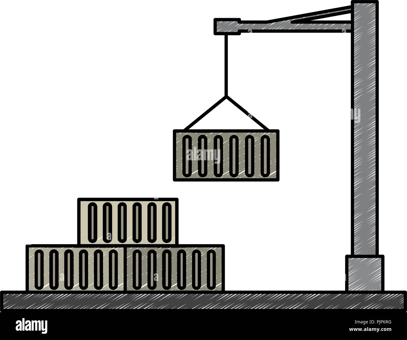 crane with containers logistic icons Stock Vector Image & Art - Alamy