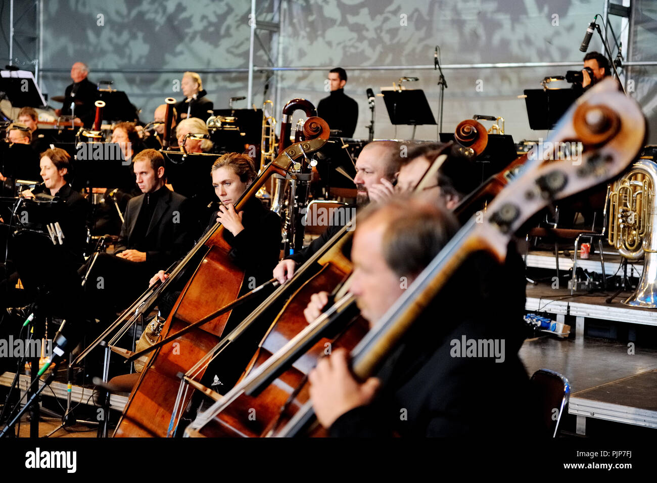 The Royal Flemish Philharmonic orchestra DeFilharmonie playing an open air concert on the St