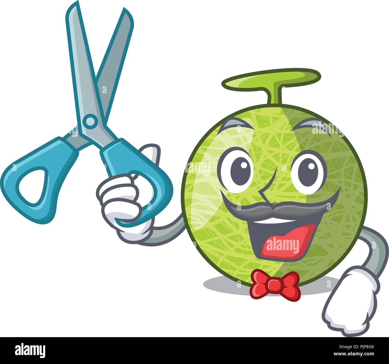 Barber fresh melon isolated on character cartoon Stock Vector