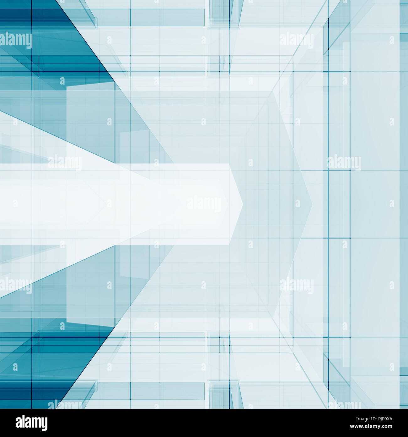 Abstract cubes. Concept view background 3D rendering Stock Photo