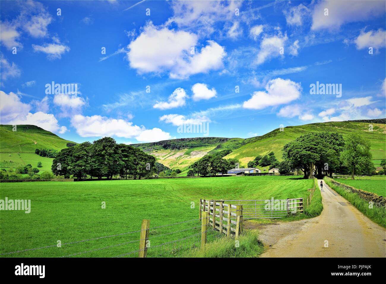 Farm route to Edale Village, Hathersage, Derbyshire Stock Photo