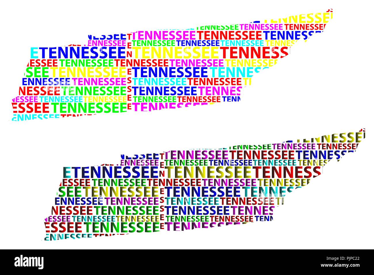 Sketch Tennessee (United States of America) letter text map, Tennessee ...
