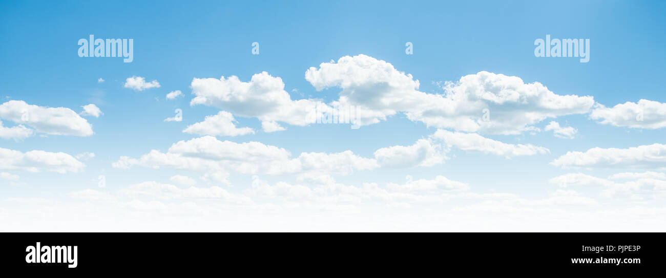 Clear blue sky and white clouds summer background Stock Photo - Alamy