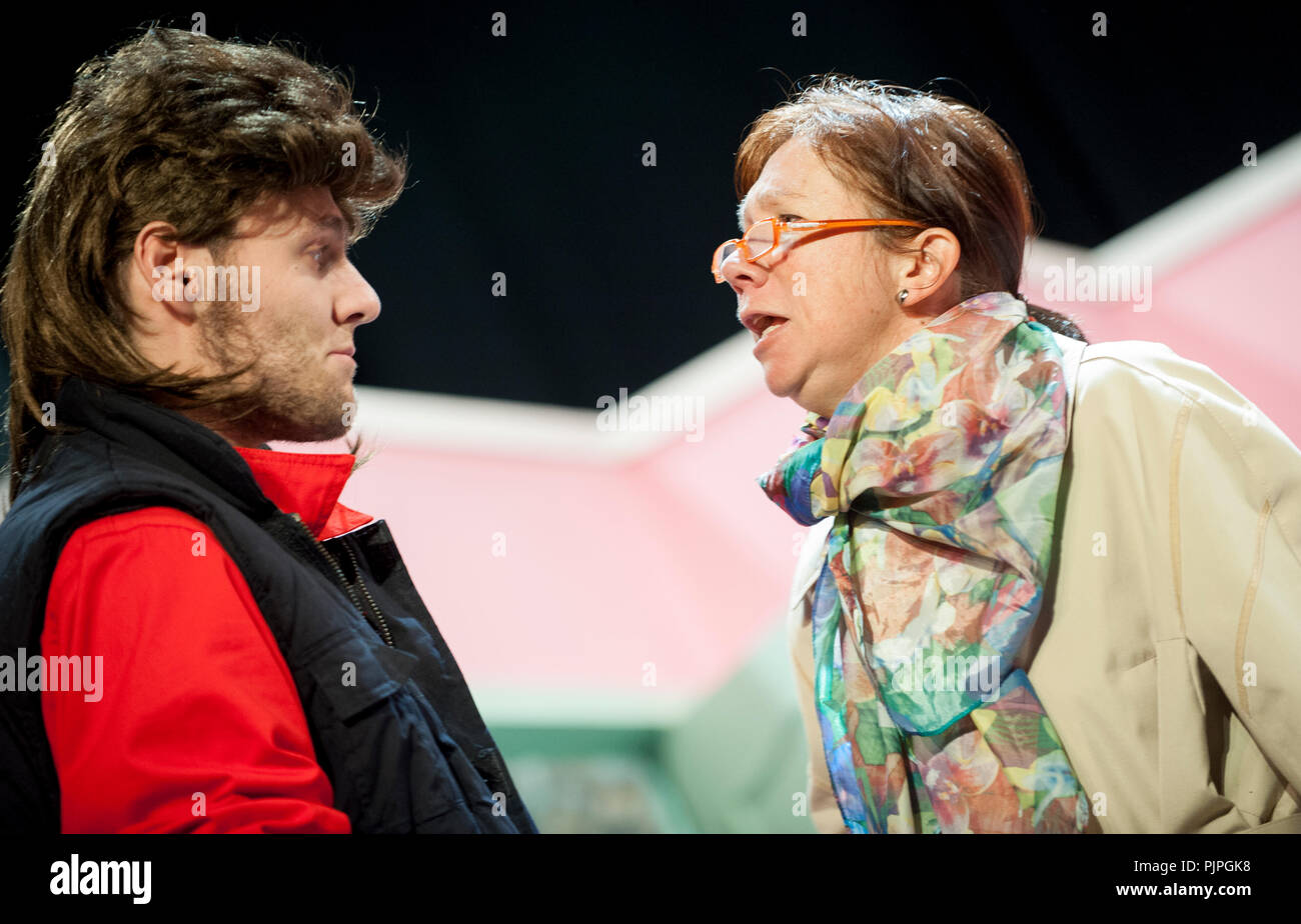 Theatre company WTThumor playing Mijn Vrouw Heet Maurice (Ma Femme  S'appelle Maurice) from Raffy Shart, directed by Pierre Vereecken (Belgium,  30/11/2 Stock Photo - Alamy