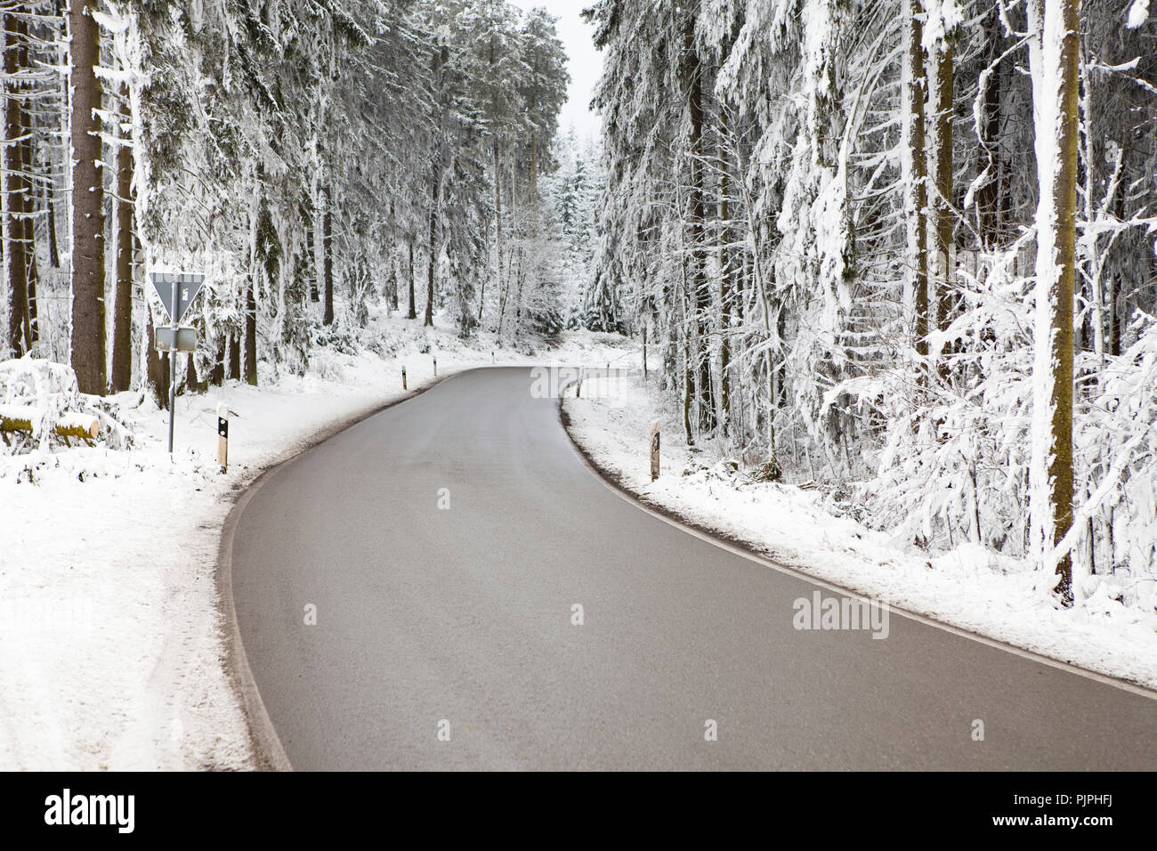 snowy landscape and streets, Winter Stock Photo