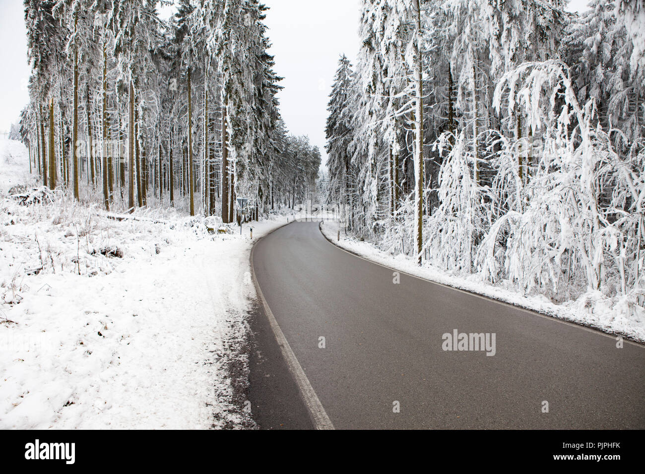 snowy landscape and streets, Winter Stock Photo