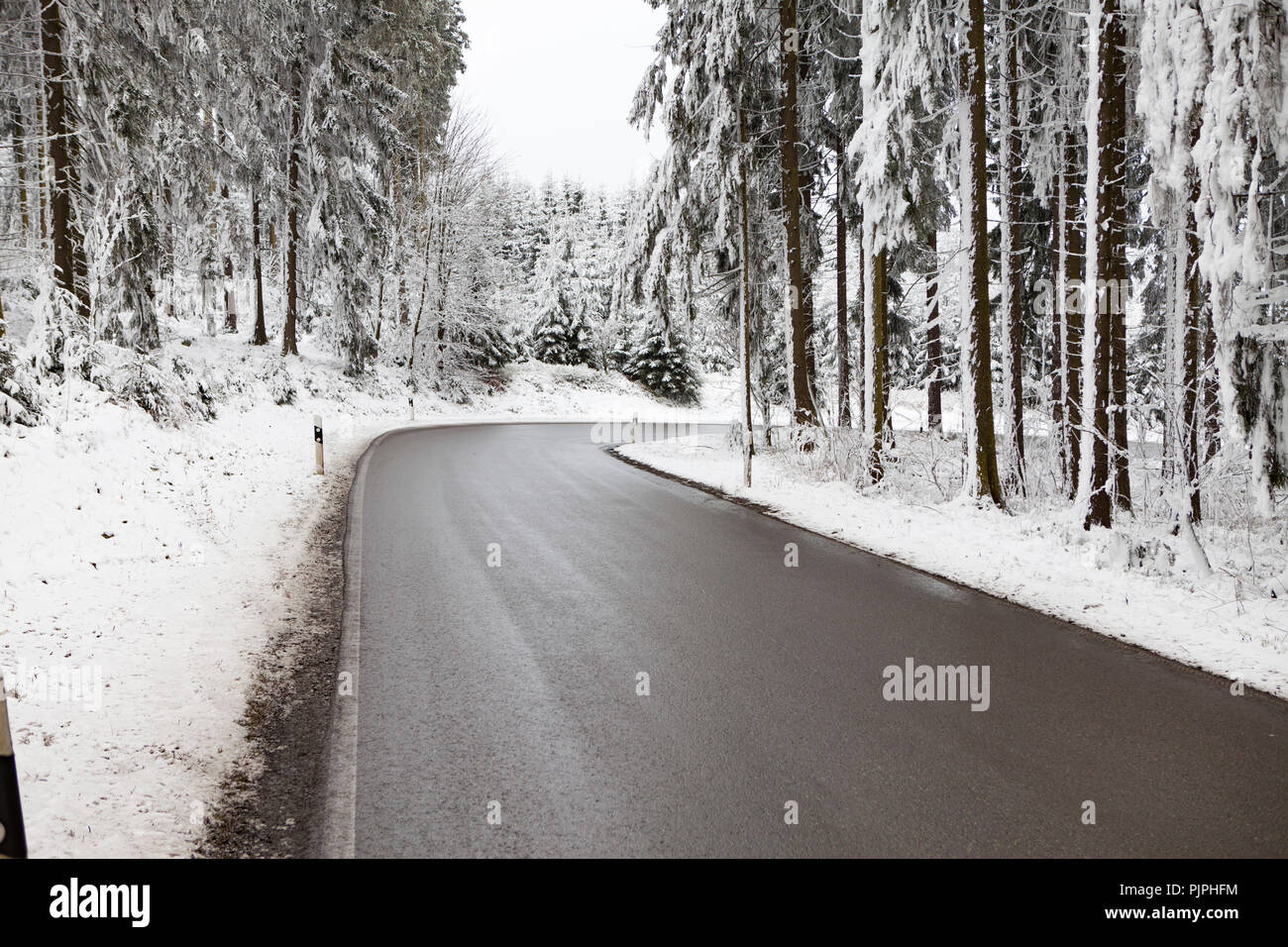 snowy landscape and streets, Winter Stock Photo