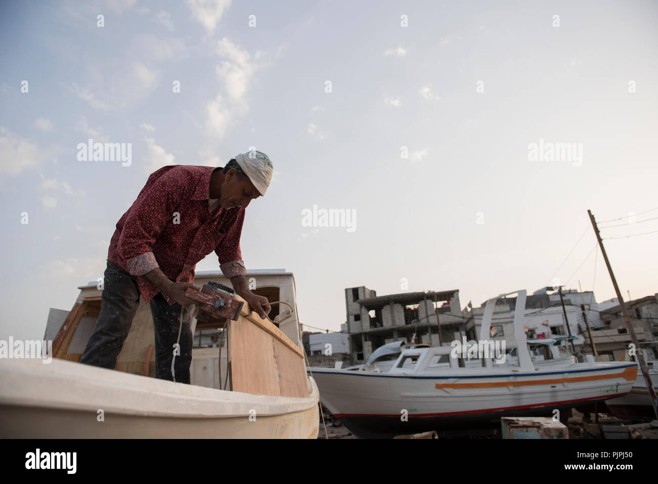 Steps of Shipbuilding industry Stock Photo